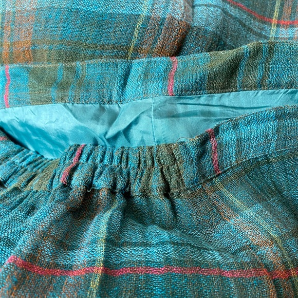 Italian Vera da Pozzo Plaid Italian Linen skirt - Picture 11 of 12